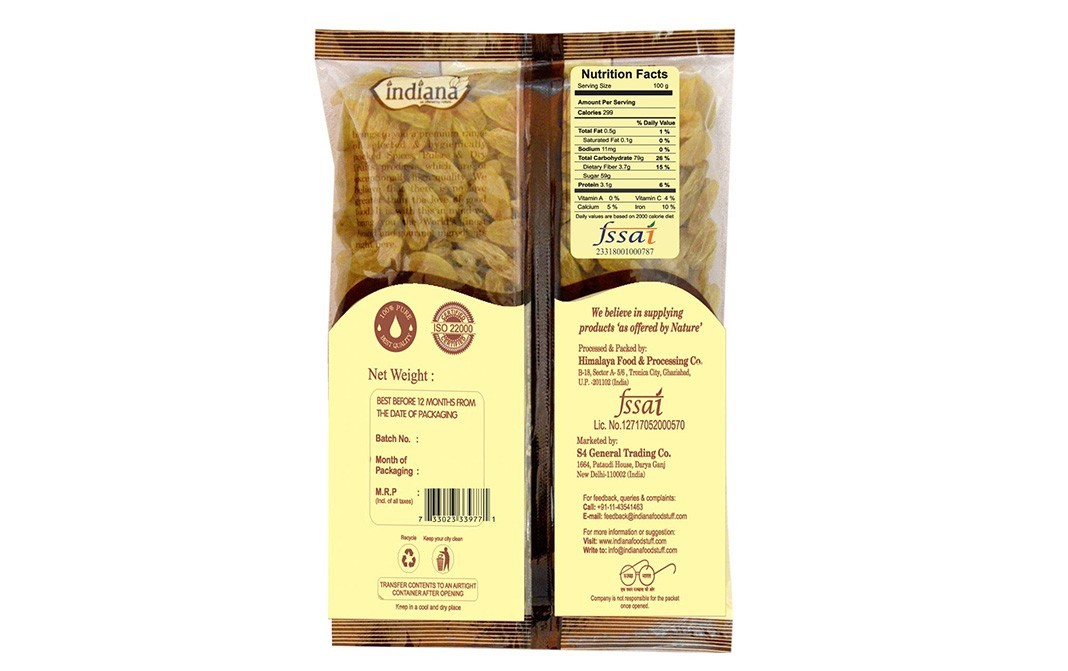 Indiana Raisin (Kismis)    Pack  250 grams